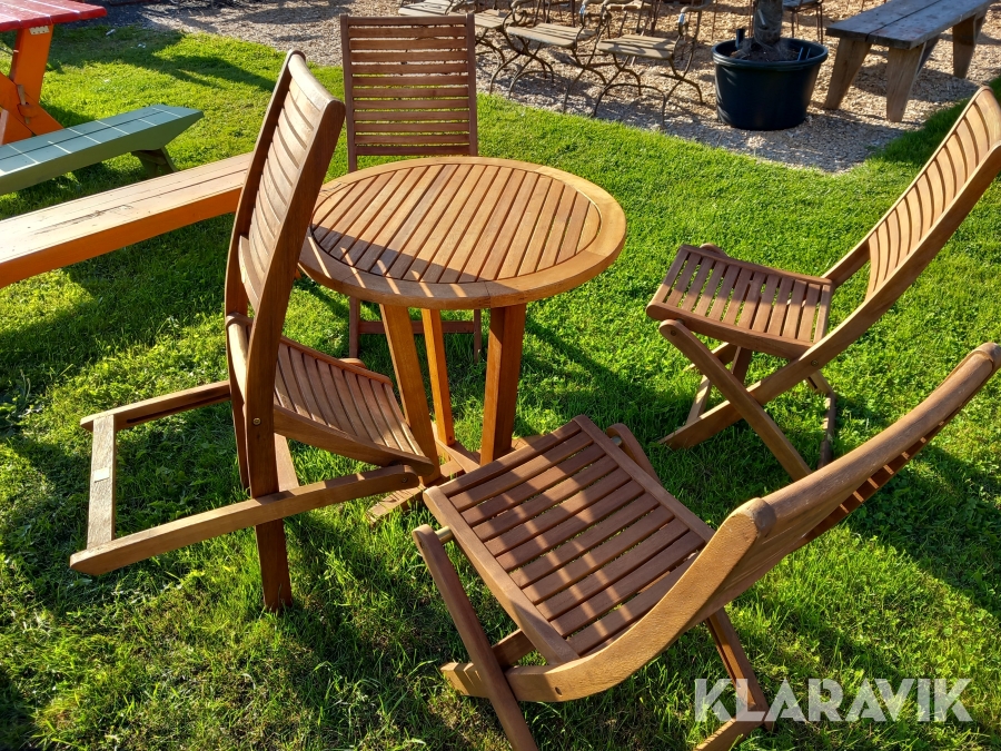 Utemöbel / Altanmöbel teak, bord + 4stolar Jutlandia Hardwoo