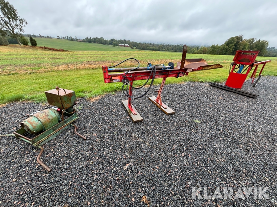 Vedklyv, vedkap, motor med hydraulpump