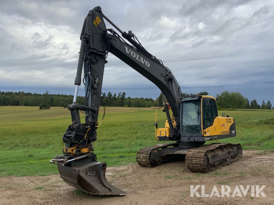 Grävmaskin Volvo EC 210CL med rotor och planerskopa