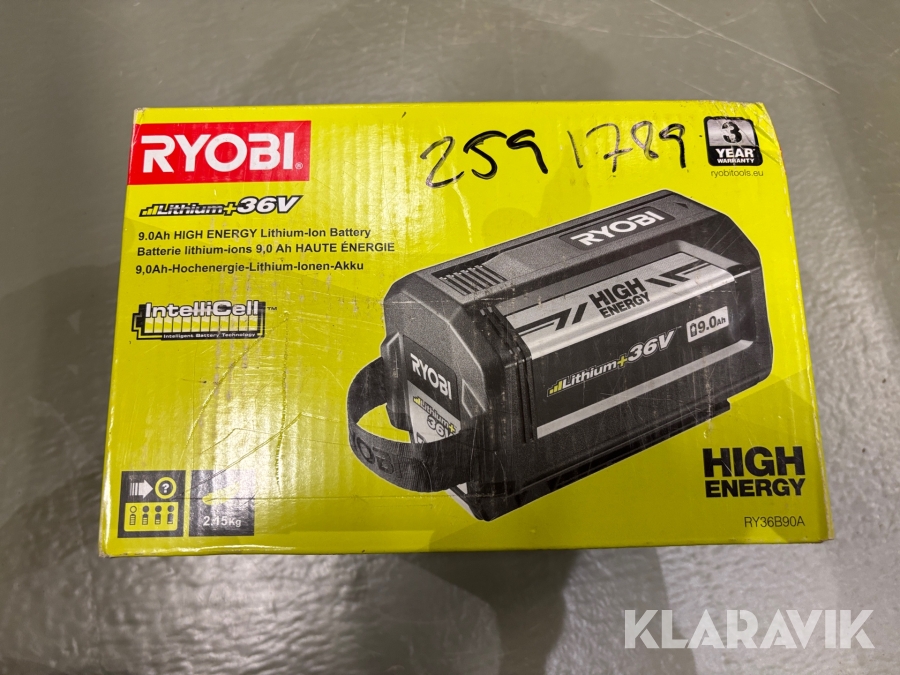 Litiumjonbatteri Ryobi HighEnergy 9.0Ah