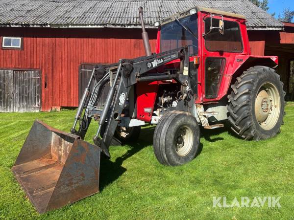 Traktor Massey Ferguson 575 med Frontlastare, skopa och schaktblad