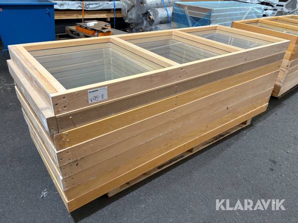 Fönster glaspartier 8 st, för inomhusmontage