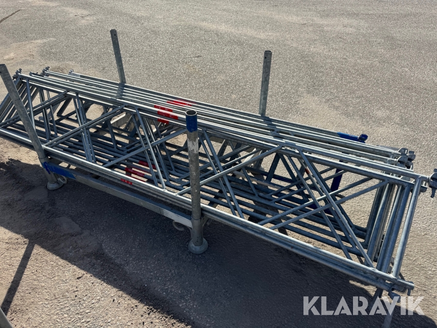 Dubbelräcke för byggställning