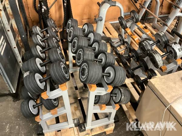 Hantlar Technogym 28 st med ställning