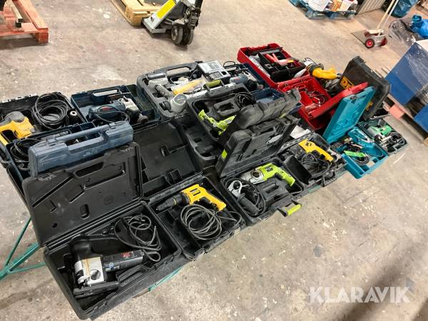 Stort parti handverktyg med sladd