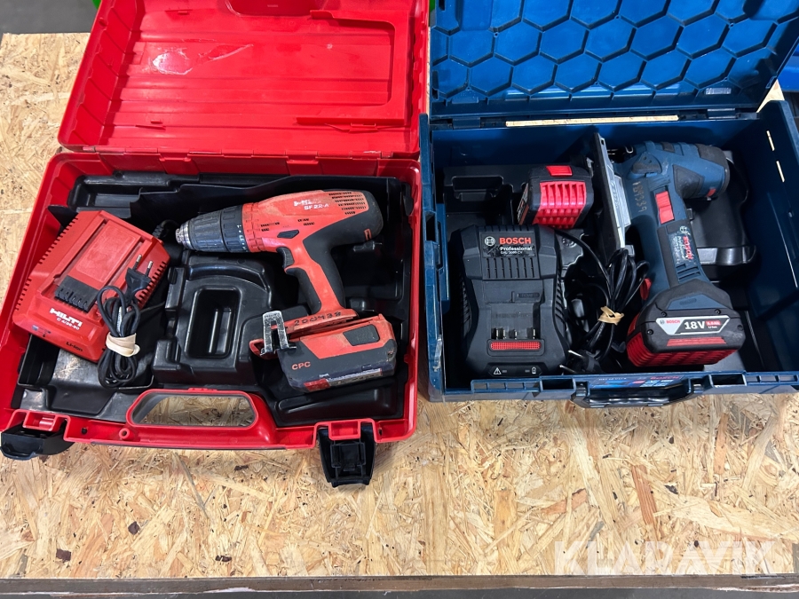 Borrskruvdragare 1 st, Sticksåg 1 st Hilti / Bosch SF 22A / GST 18V-LI