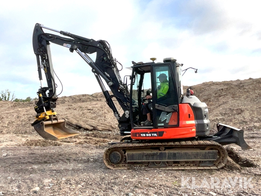 Grävmaskin Eurocomach ES 95 TR4 GPS, tiltrotator + 5 redskap
