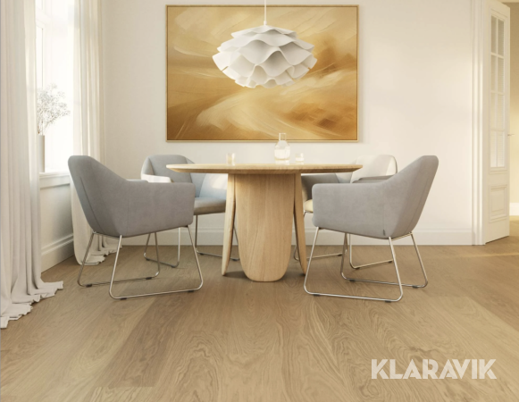 Härdat ekgolv Woodura 5G Klickgolv Välinge Natural Oak 190kvm, 1-stav