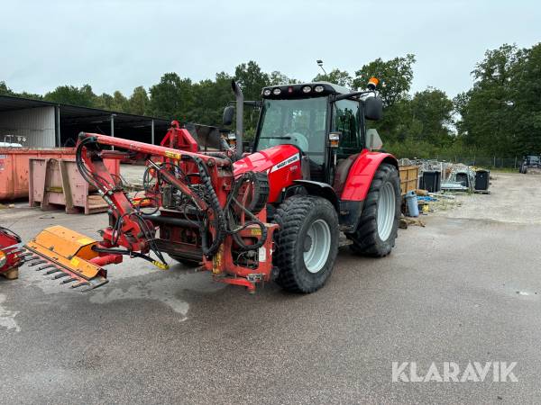 Traktor Massey Ferguson 6455 Dyna-6 med frontlastare, slaghack & grenklipp