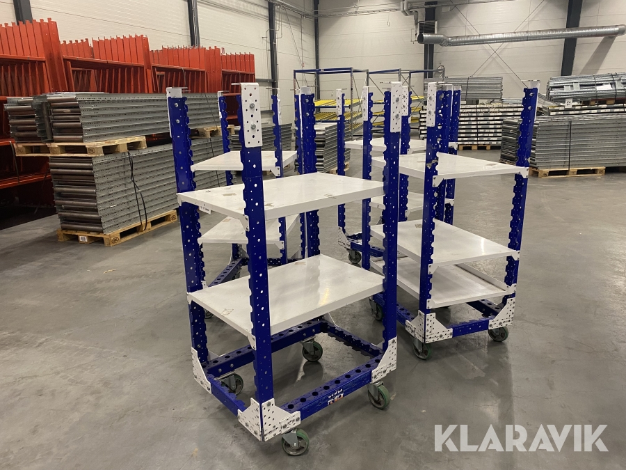 Mobilt hyllsystem Flow Shelf Cart Flexqube 4 st 