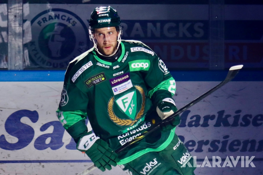 Per Åslund 22 i Färjestad BK använd matchtröja 2022/23, K