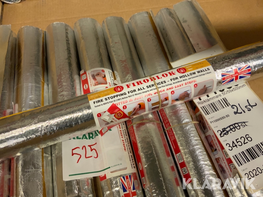 Rörklämmare Firoblok 50/59x500 mm 21 stycken rullar