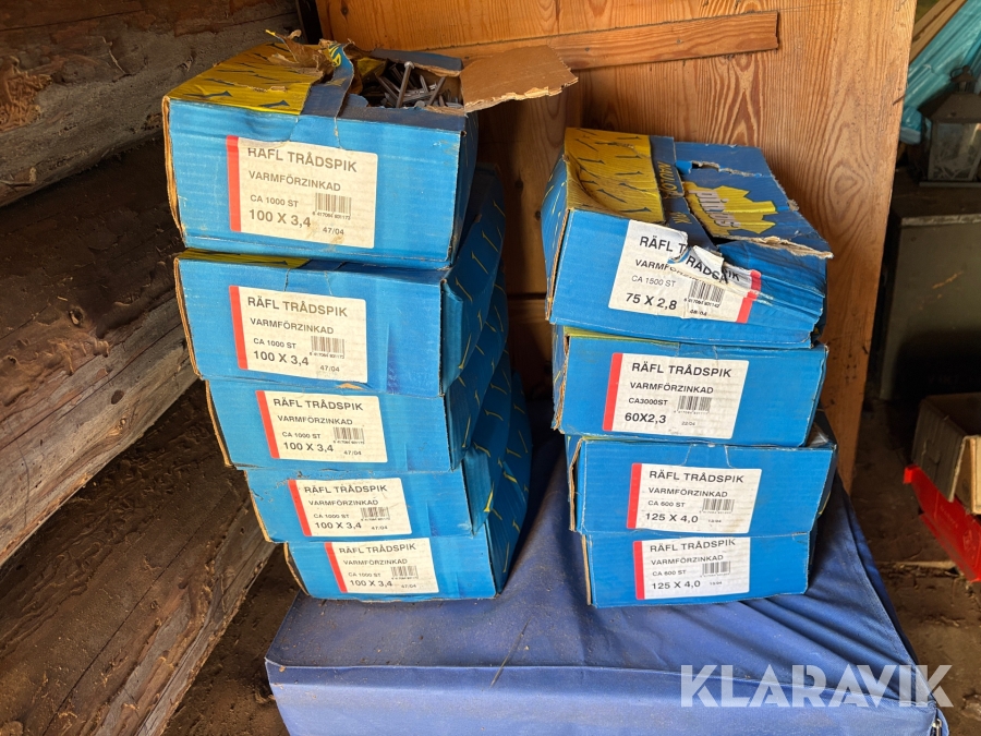 Pik Räfflad trådspik och Varmförzinkad 9 lådor