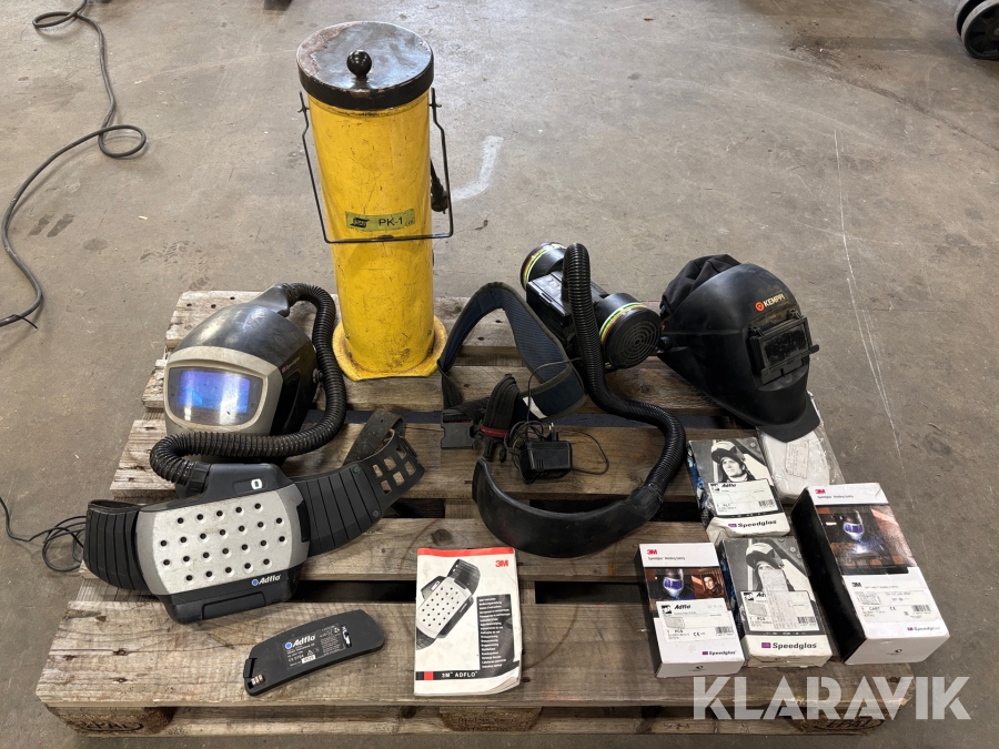 Svetshjälm med friskluftsaggregat 2st