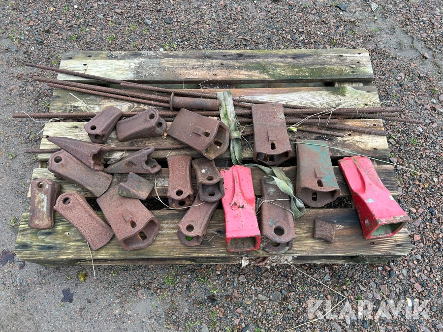 Parti med olika gråvmaskintänder 19 st