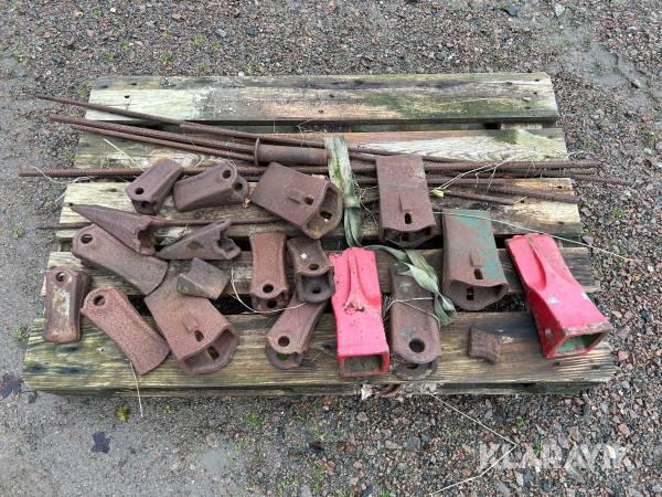 Parti med olika gråvmaskintänder 19 st