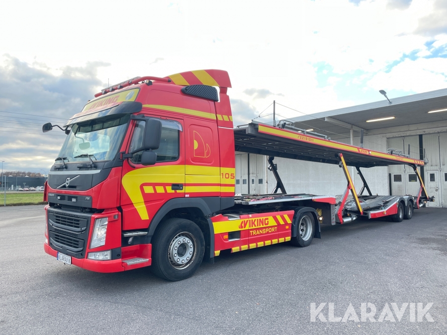 Biltransport Volvo FM 500 med Rolfo trailer