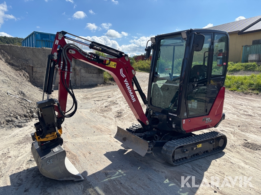 Grävmaskin Yanmar SV19VT med tiltrotator och 5 redskap
