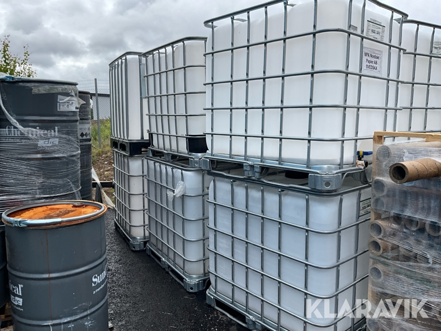IBC-tank 6 st, med pall och stålbur