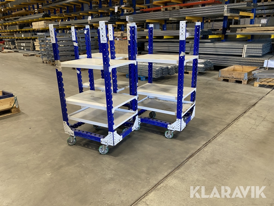 Mobilt hyllsystem Flow Shelf Cart Flexqube 3 st
