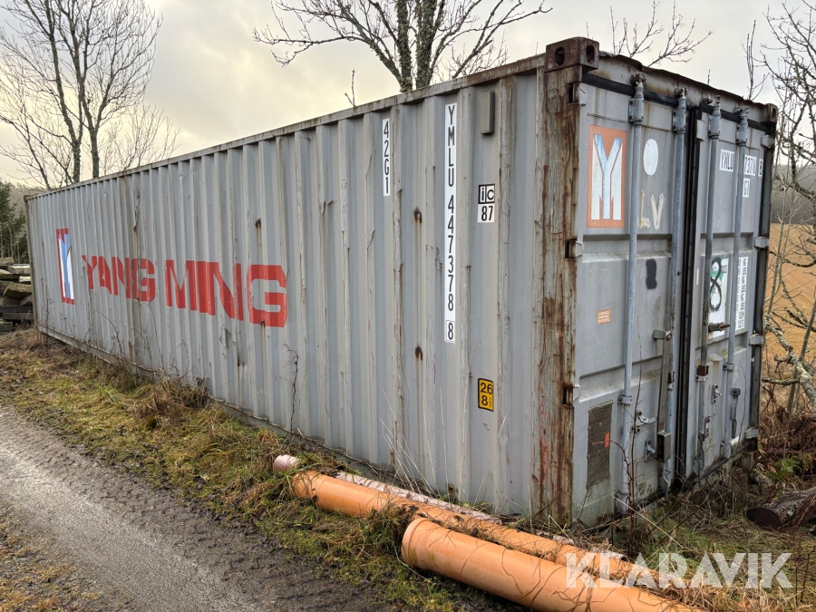 Container 40fot, däckförvaringshyllor