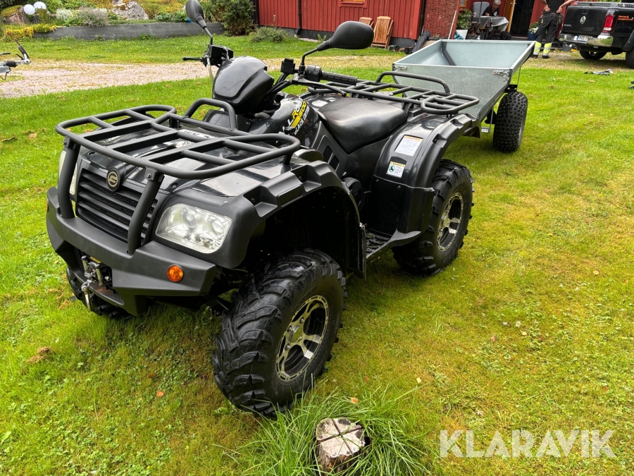 ATV CF-moto Allroad 500 black edition med kärra och plog
