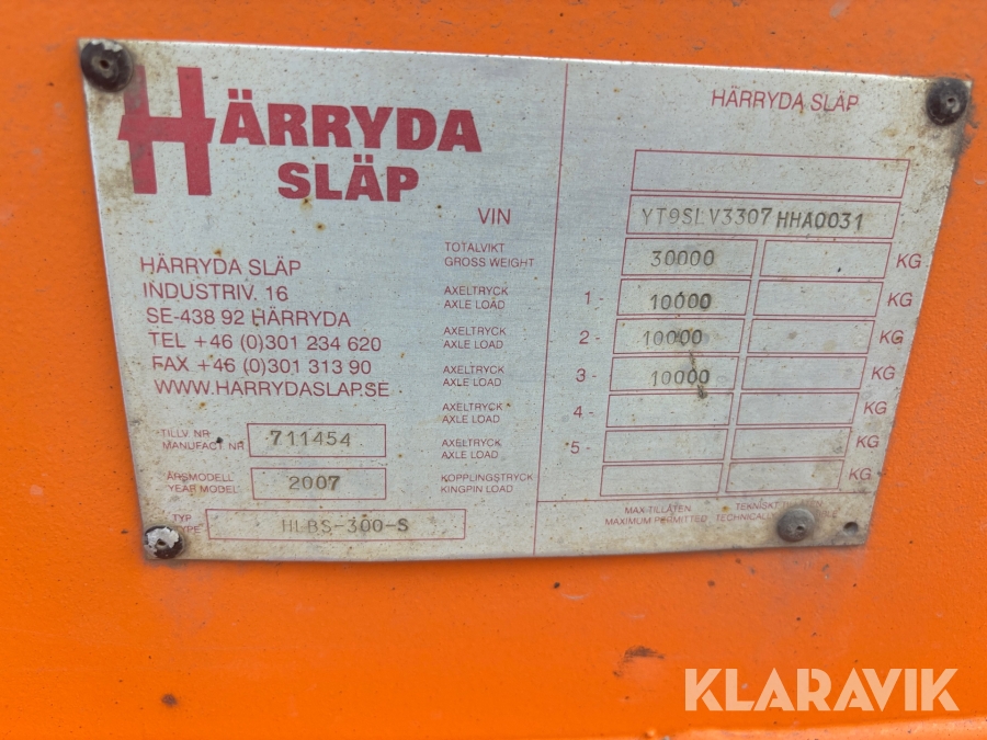 Lastväxlarsläp Härryda Släp HLBS-300-S