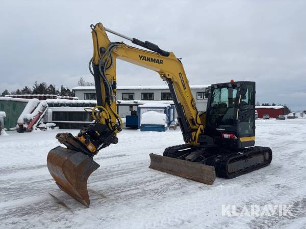 Grävmaskin Yanmar VIO80-1A med grävsystem och redskap