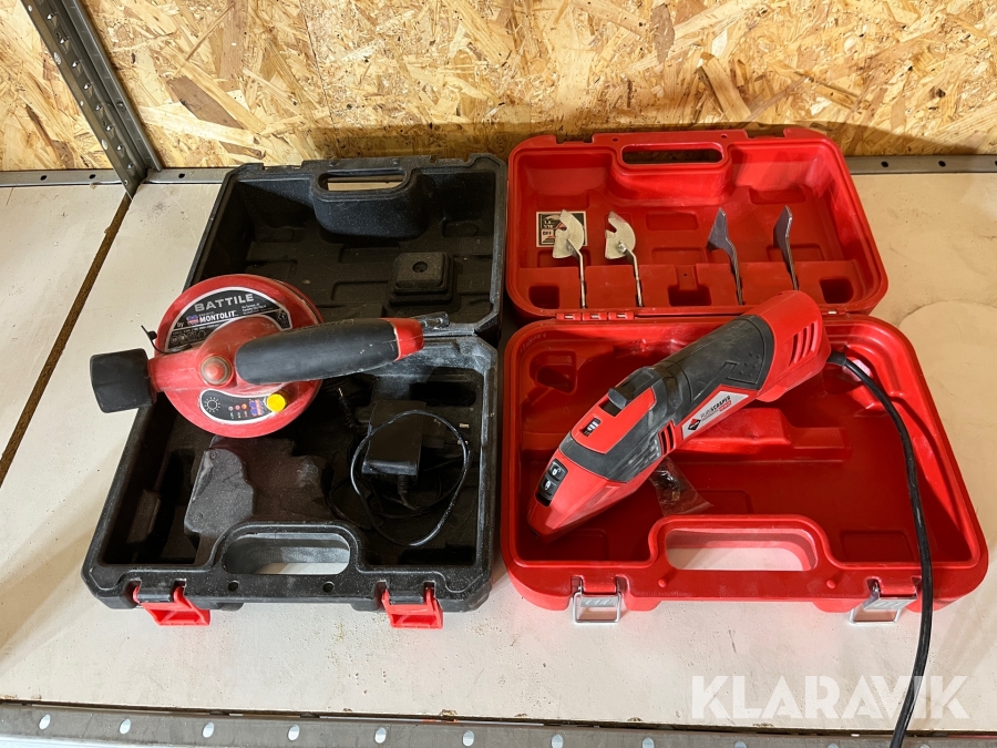 Plattvibrator och elektrisk fogskrapa Monolit och Rubi