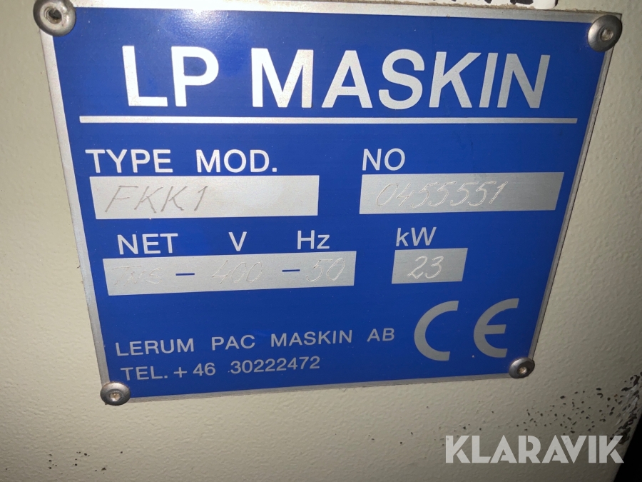 Krympmaskin Lp Maskin FKKI, Skellefteå, Klaravik auktioner