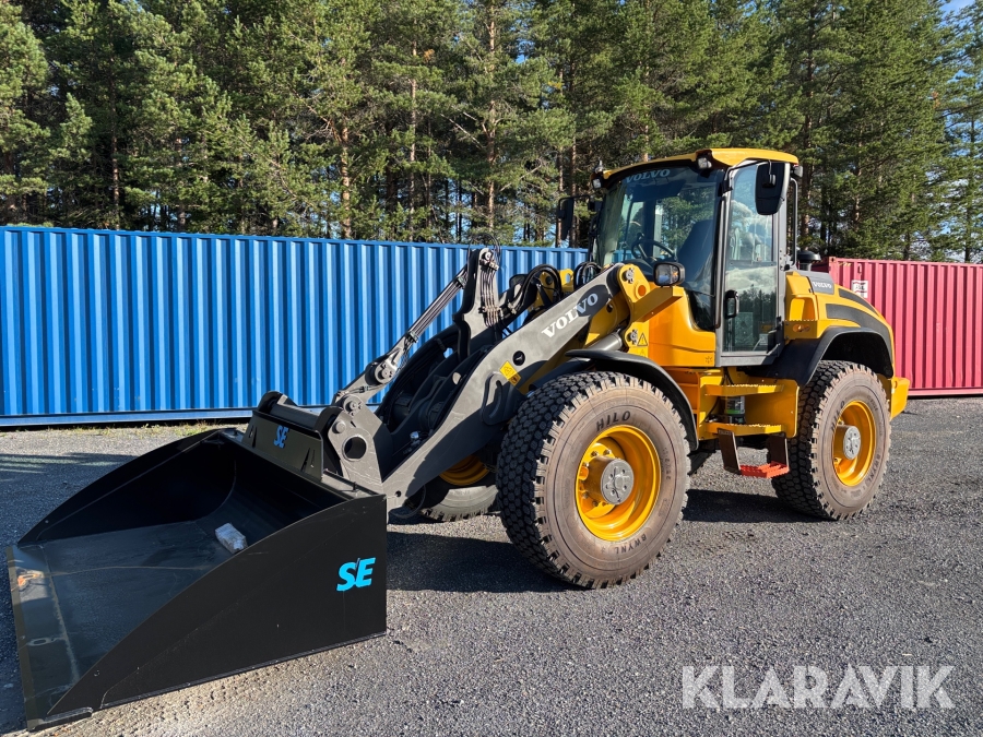 Hjullastare Volvo L50H med skopa och gafflar