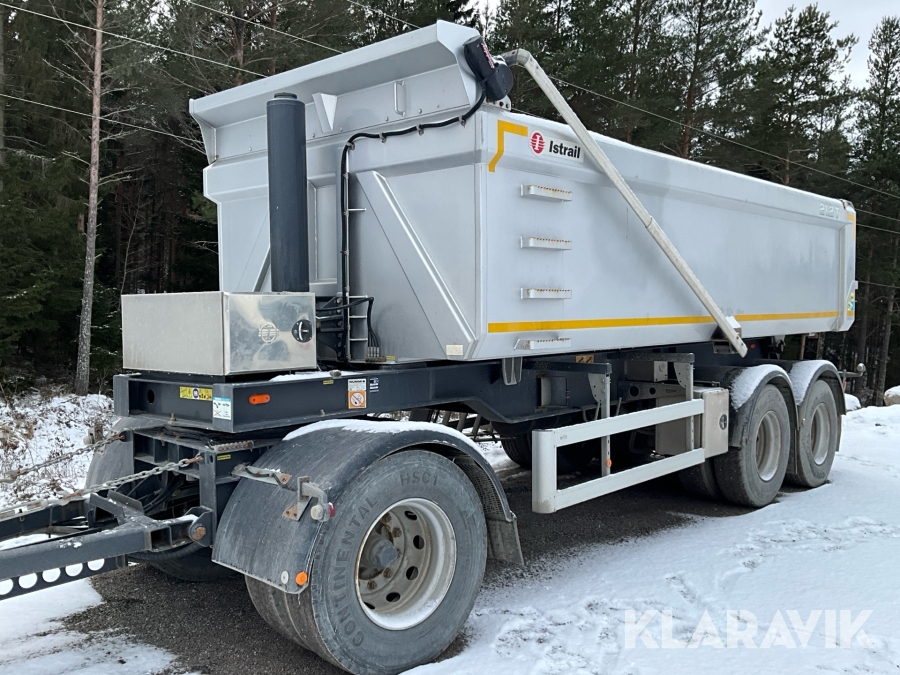 Släp Istrail PS160 3-axlig tippvagn trailer med Skjutbar Axel