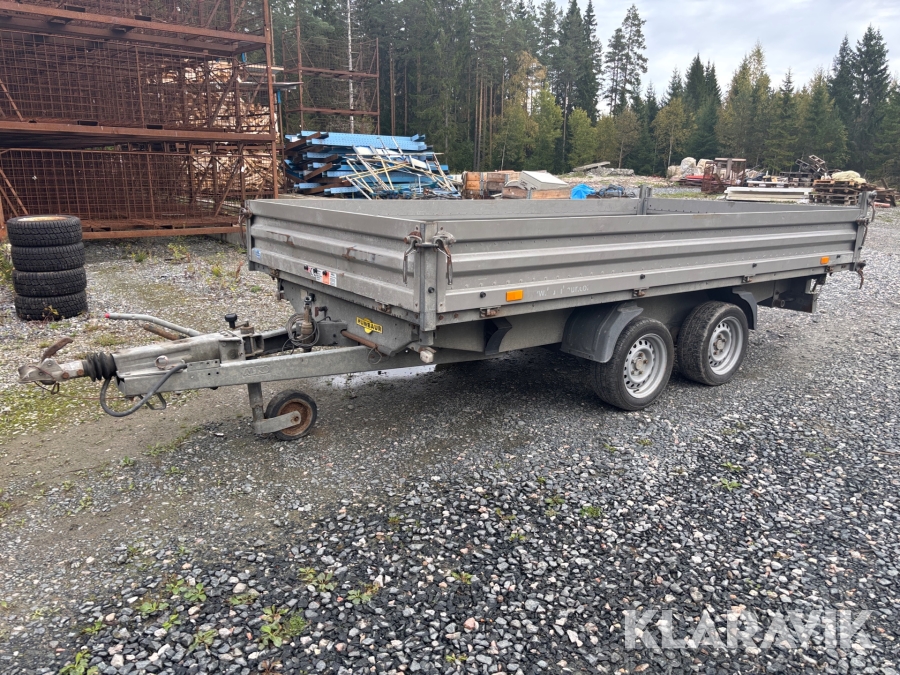 Tippsläp Humbaur 3,5 ton 3-vägs funktion