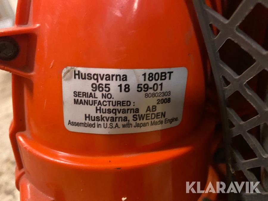 Lövblås Husqvarna 180BT, Västerås, Klaravik auktioner