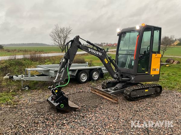 Grävmaskin Volvo EC18E med släp 52timmar