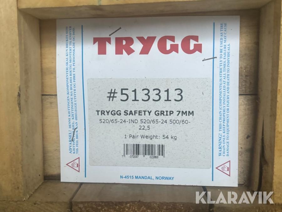 Snökedjor till hjulgrävare Trygg 520/65-24 500/60-22.5 2par