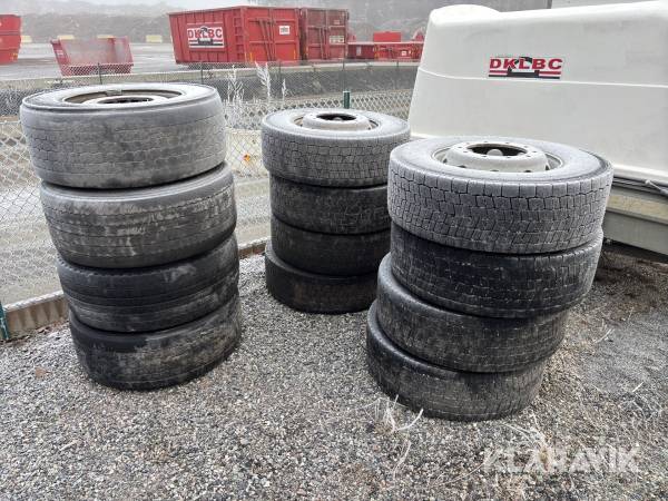 Lastbilsdäck 315/70R22.5 385/55R22.5 med fälgar 12st