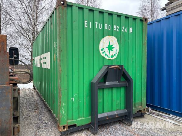 Container Evergreen 20 fot med lastväxlarram och easyopen isolerad