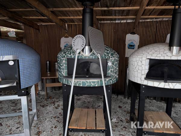 Vedeldad pizzaugn för stenugnsbakad pizza Arelona Arti grön 90cm