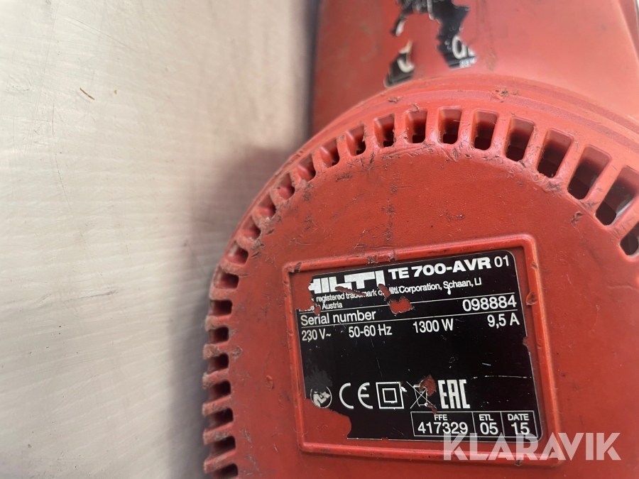 Mejselhammare Hilti TE700-AVR, Svalöv, Klaravik auktioner
