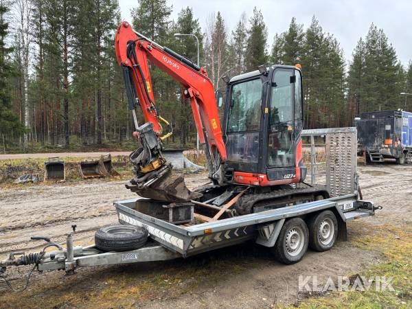 Grävmaskin Kubota U27-4 HI med släp