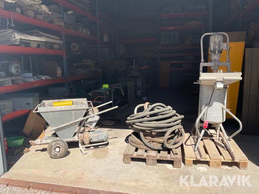 Blandare,pump & slangar till flytspackel Tumac