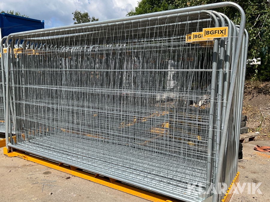 Byggstängsel BGFIX 30st i ställ, inkl fötter