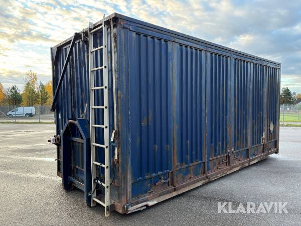 Godscontainer på lastväxlarram med öppningsbar sida EX3 klassad för sprängämne