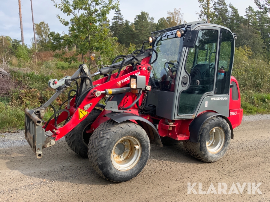 Hjullastare Weidemann 1250 CX35 vikplog, sandspridare mm
