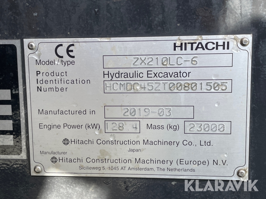Grävmaskin Hitachi ZX210LC-6