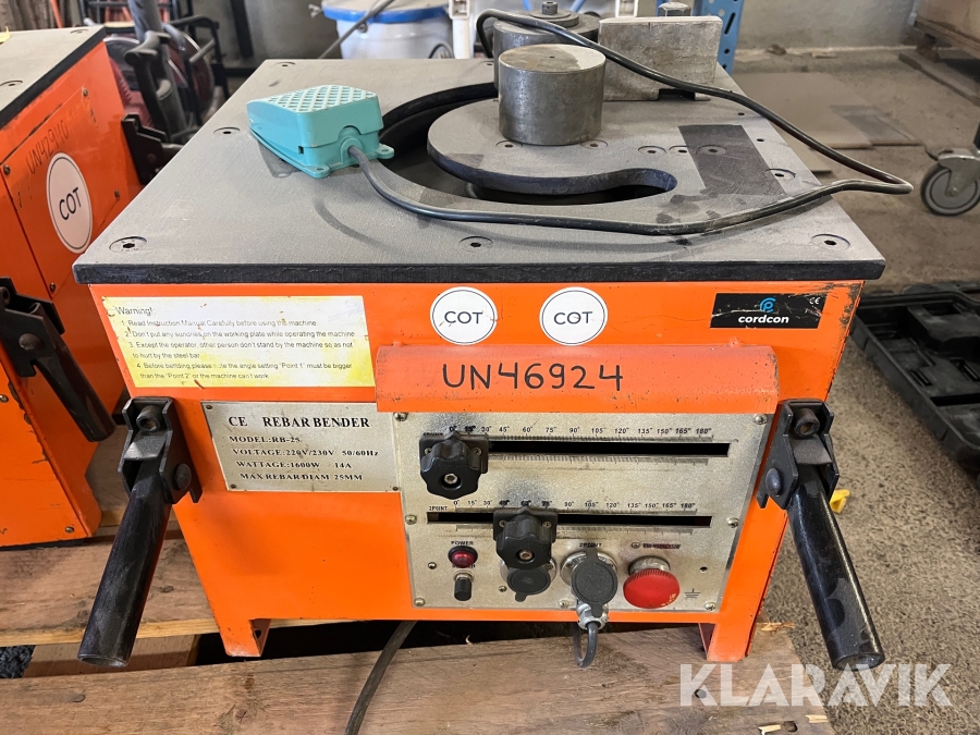 Bockning Rebar Bender RB-25