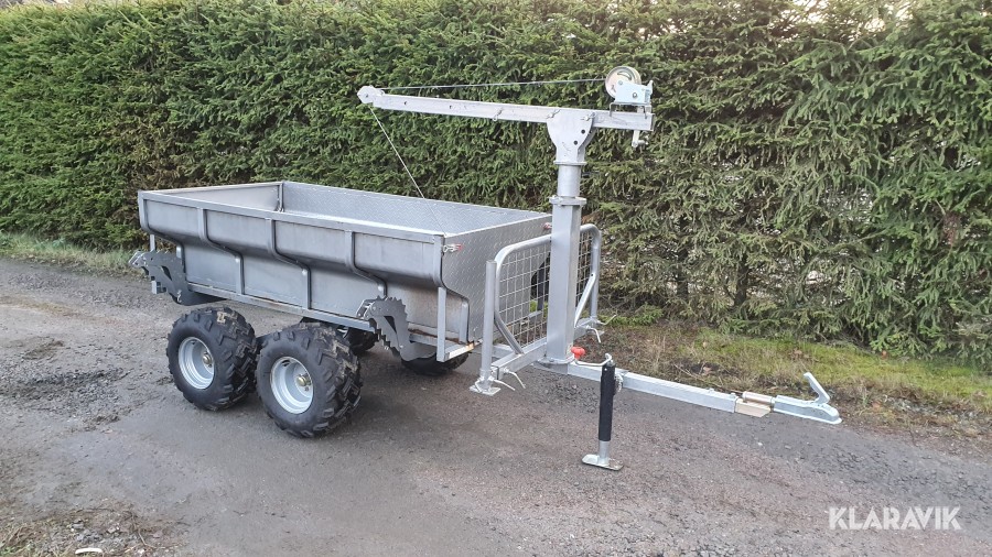 ATV timmervagn / kombivagn med kran & flak