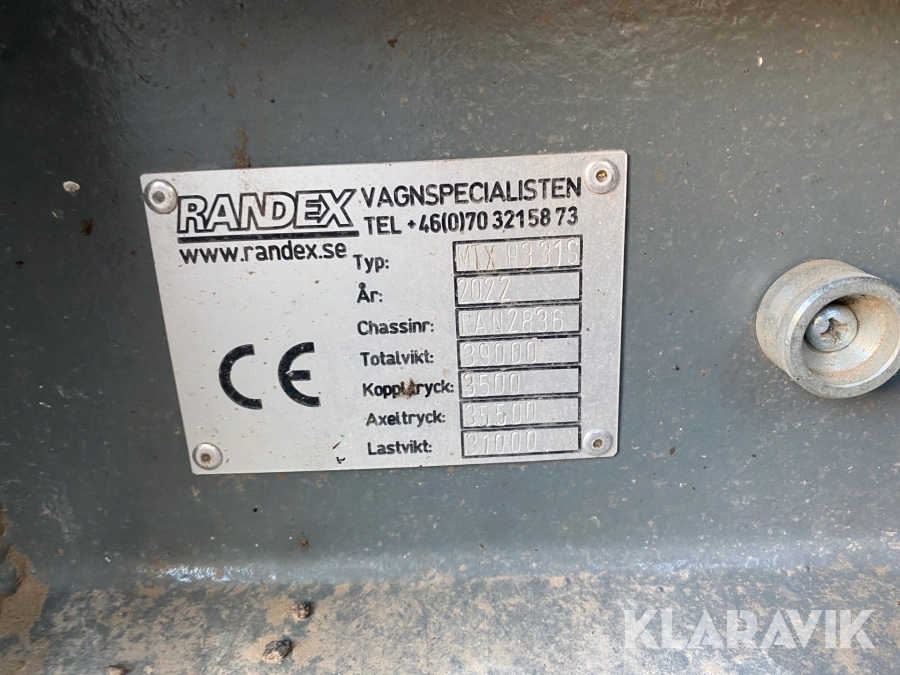 Maskintrailer skogsmaskin Randex MTX H 3-31S