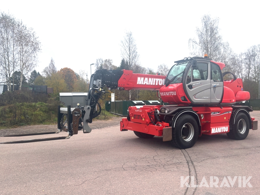 Teleskoplastare Manitou MRT 2550 med pallgafflar, personkorg, skopa & diverse redskap